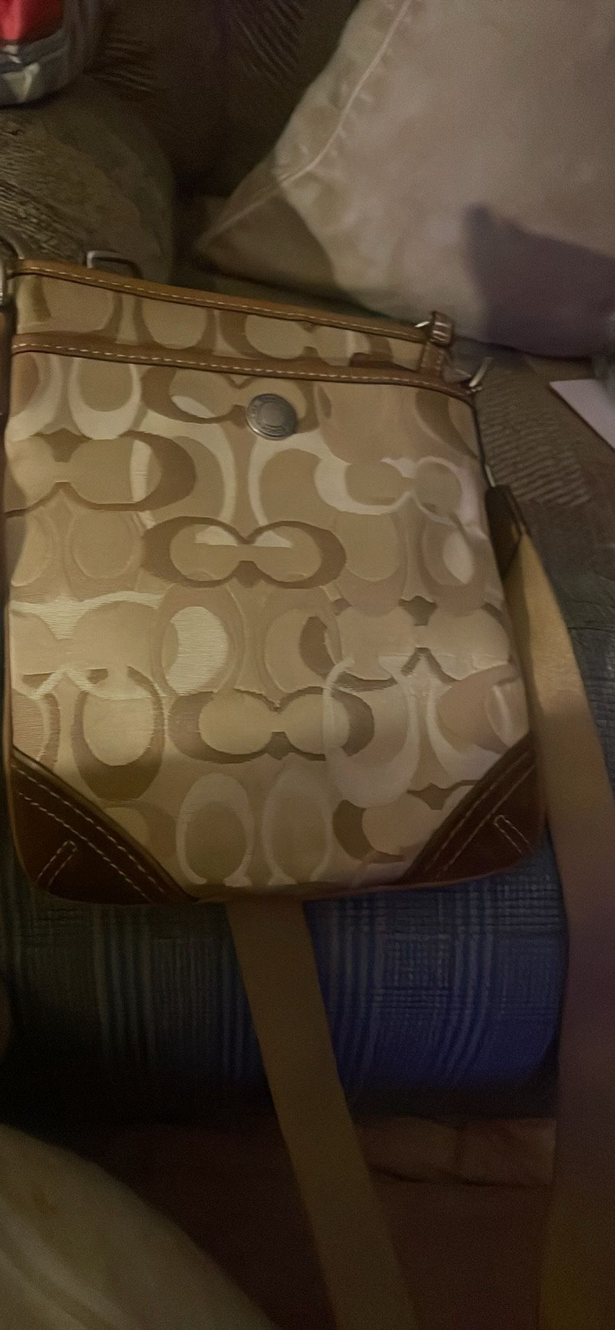 Coach Women's Optic Signature Swingpack Crossbody Purse Bag in brown