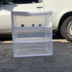 three Drawer Plastic Storage