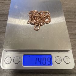 14K - 24 Inch Rose Gold Franco Chain (By Traxnyc) - 2mm - 14 Grams