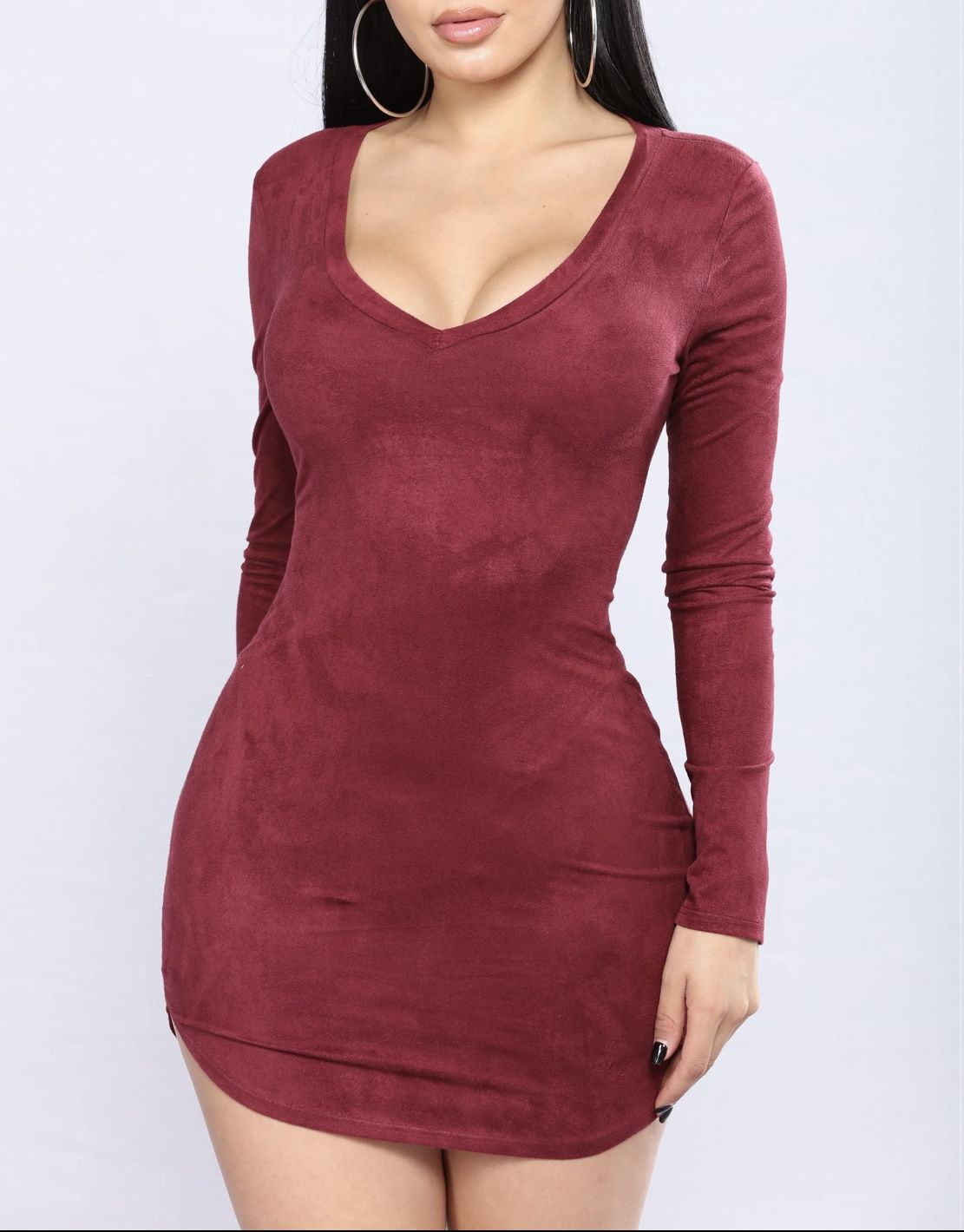 Burgundy Suede Dress