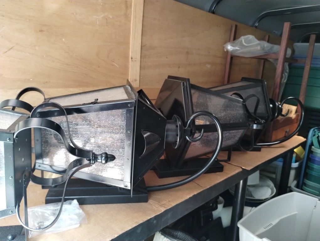4 Large Brass Lights $100