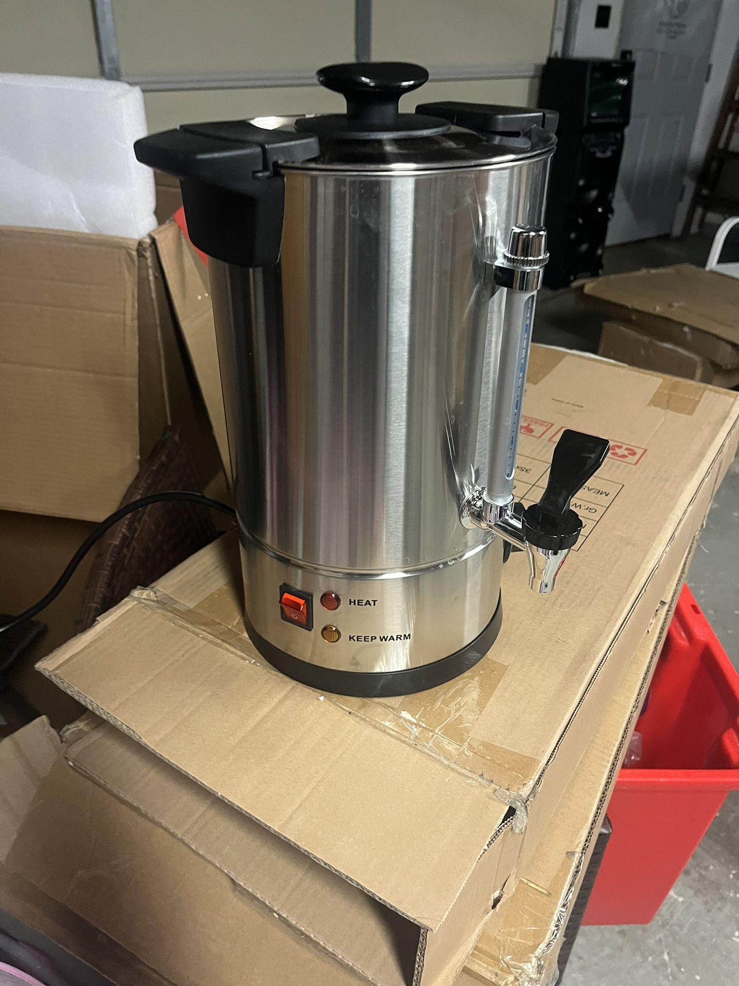 Restpresso 3 gal Silver 13/0 Stainless Steel Coffee Urn - 67 Cup - 8 3/4" x 8 3/4" x 18 3/4" - 1 count box