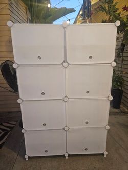 White Storage Shelf Unit. NEVER USED!