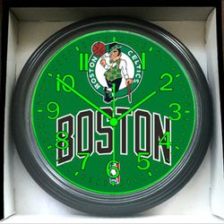 Boston Celtics  Sports Bar NBA Glow In The Dark Wall Clock New!