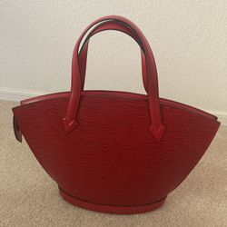 Authentic lv. Red Epi Leather Tote Bag 