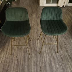 (2) Bar Stools - Green