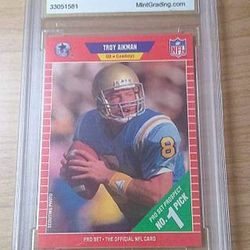 1989 Pro Set Troy Aikman # 490 Gem MT 10 Rookie Card HOF