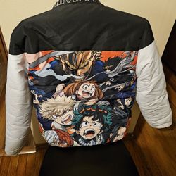 Primitive My Hero Academia Mens White/Black Puffer Jacket