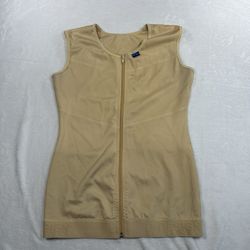 U-Design Shapewear Vest Womens Large Nude Compression Tank Zip Front Body Shaper