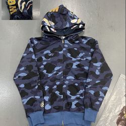 BAPE color Camo Shark Wide Full Double Zip Hoodie 