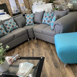 Sectional With Accent Chair Set