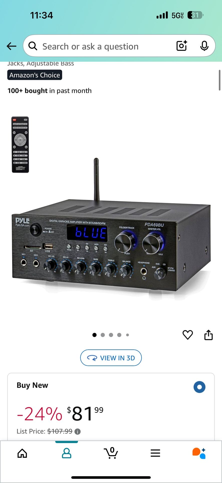 Music Reciever Amp Without Speakers With Bluetooth Mics