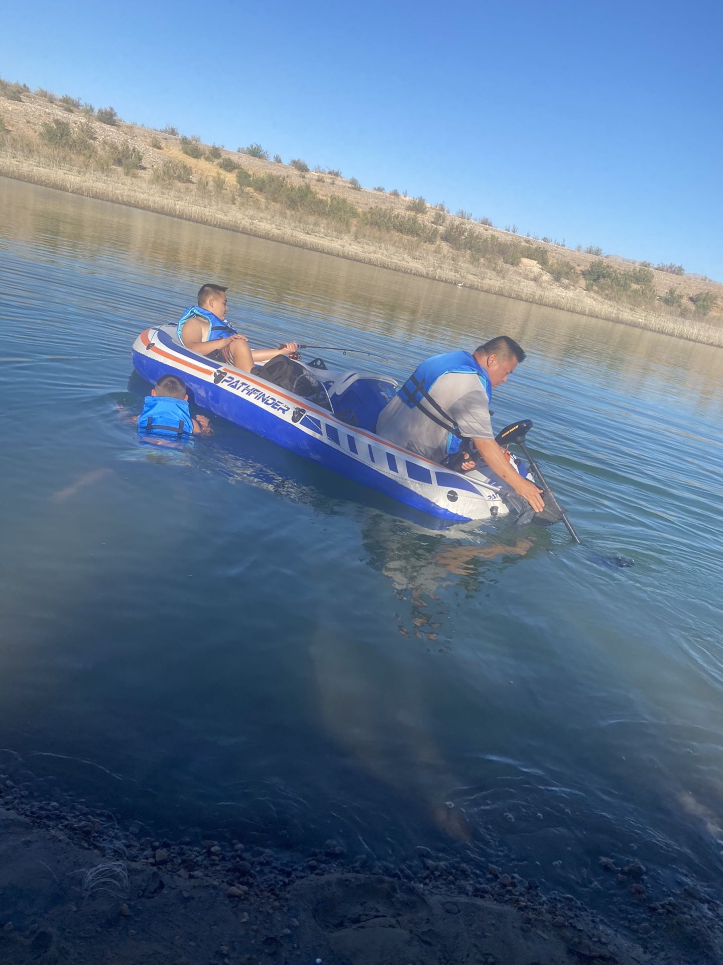 Photo Inflatable Boat With Motor Works Great!