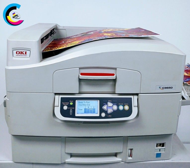 Laser Printer OKI C9650 || Prints COLOR || MAXIMUM PAPER SIZE 12" X 18" ||Speed Up To 40ppm || USB2.0 || Network || Ethernet RJ-45 ||