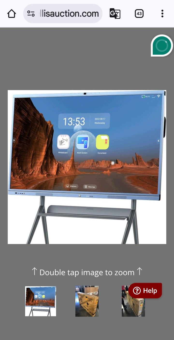 65” Interactive Whiteboard — For Parts/Repair — 4K UHD Touchscreen