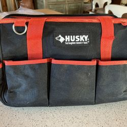 Husky 15 in. Tool Bag, Red and Black