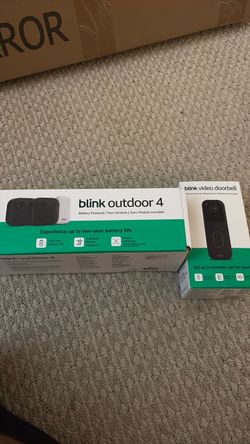 Blink Outdoor 4 Security Camera Bundle – 2 Cameras + Video Doorbell – NEW