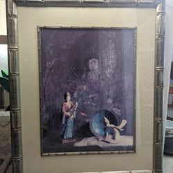 Very Large Very Heavy Professionally Framed Pushman Art