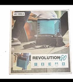 Victrola Revolution GO Portable Bluetooth Rechargeable Record Player, Blue — NEW