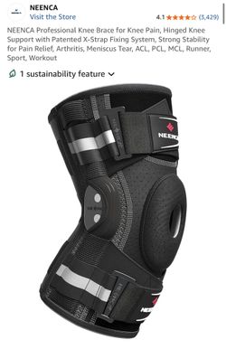 NEENCA Professional Knee Brace for Knee Pain, Hinged Knee Support with Patented X-Strap Fixing System, Strong Stability for Pain Relief, Arthritis, Me