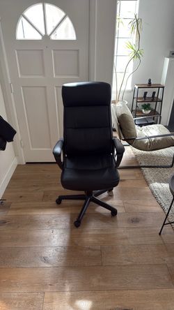 Black High-Back Leather Office Chair