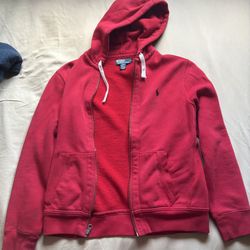 Polo Ralph Lauren zip up hoodie in red