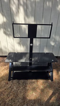 Black Glass TV Stand with Mount