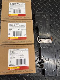 Homeline Squre d 15/20 Amp Single-Pole Plug-On Neutral Combination Arc Fault Circuit Breaker read the Discerption 👇👇👇👇