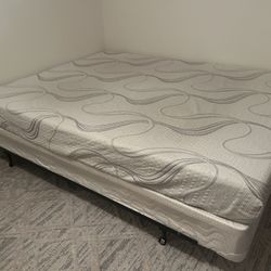 FREE Queen Mattress With Removable Washable Cover, Box Spring & Metal Frame 