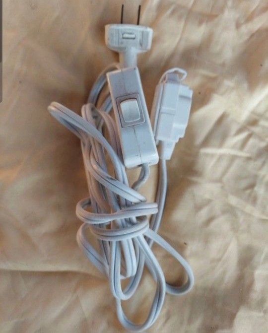 7 Foot 2 Prong Extension Cord With Inline On Off Swich 