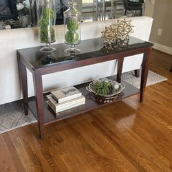 Console Table W/ Black Marble Top 