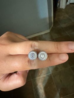 Silver rhinestone earrings