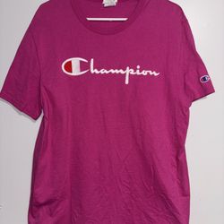 Champion Men’s Large Script Logo Tee Heritage Pink Classic Vintage Retro T-Shirt