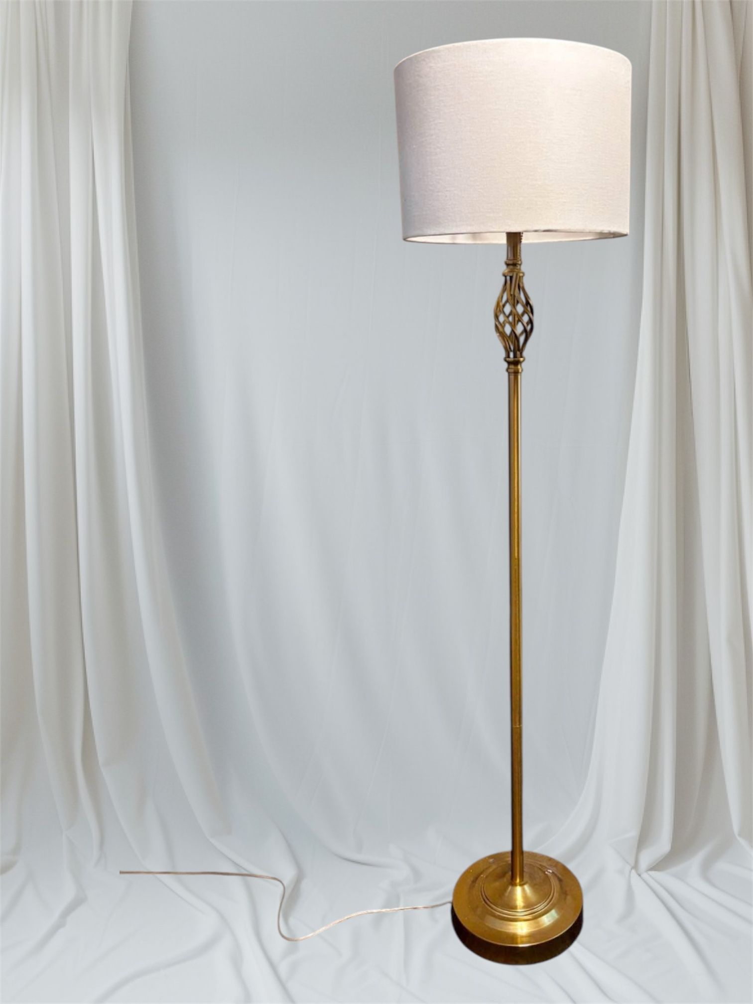 Tall 62 In Beautiful Gold Floor Lamp With Shade
