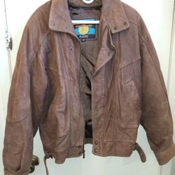 Vintage 80s Wilsons Leather Adventure Bound Bomber Jacket Small