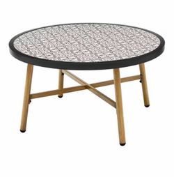 Round Metal 33in diameter Outdoor Patio Coffee Table 18in height