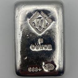 Rare Vintage JM Johnson Matthey 5 oz Poured 999 Silver Ingot /bar - Low  Mintage