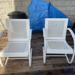 Vintage Patio Chairs Set All Metal