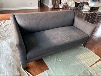 Crate and barrel blue sofa