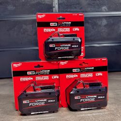 (3) Milwaukee M18 FORGE 8.0 Batteries
