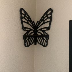 Wooden Butterfly Corner Shelf