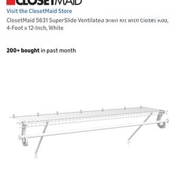 4ft wire shelf with storage rod