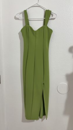 Green Midi Bodycon Dress with Slit Abercrombie