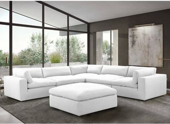 ☁️ 6-Piece White Cloud Couch + Ottoman – Massive Discount! ☁️
