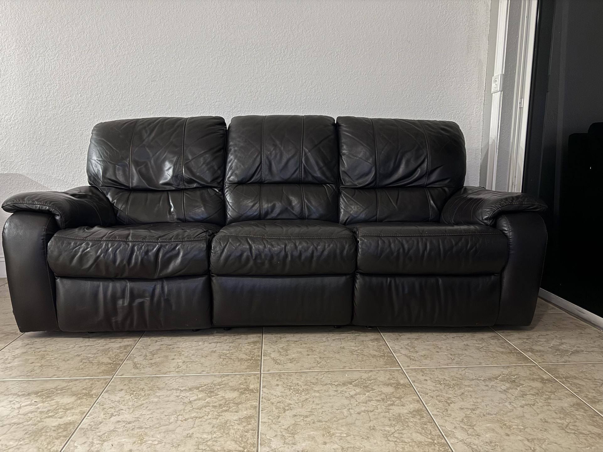 Brown Genuine Leather Couch