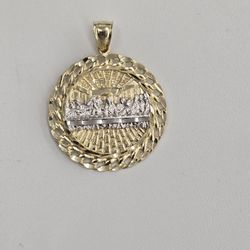 10kt Real Gold Last Supper Pendant 