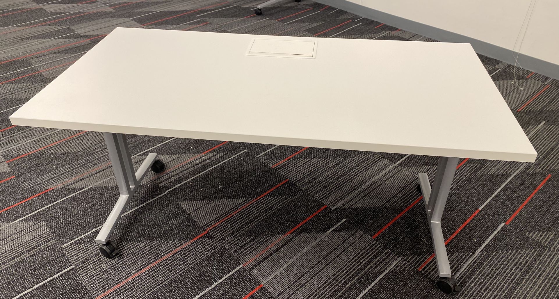 White Herman Miller “Everywhere Desk With Power Station