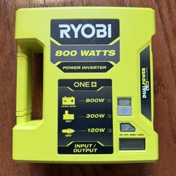RYOBI ONE+ 18V 800-Watt Max 12V Automotive Power Inverter with Dual USB Ports