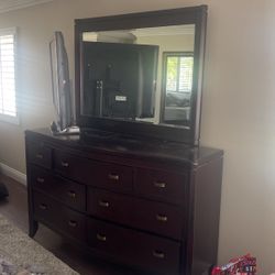 Wooden Dresser With Mirror