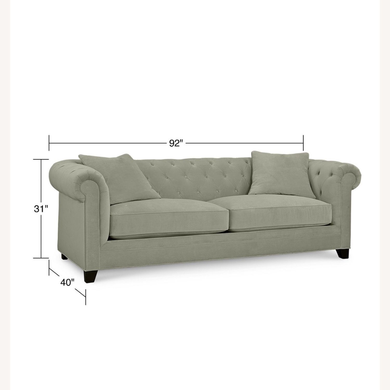 One stunning, full size grey couch tufted